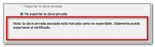 Clau com no exportable