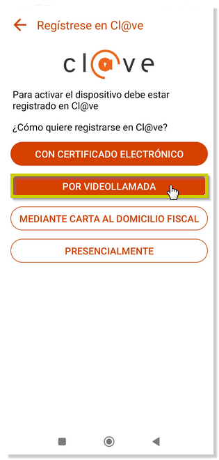 Registration by video call from the app