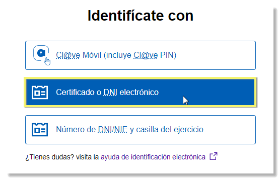 desafie identificació certificat o DNI electrònic