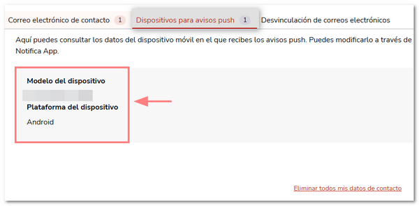 Dispositivo avisos push