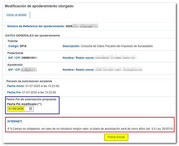 Firmar i enviar canvi