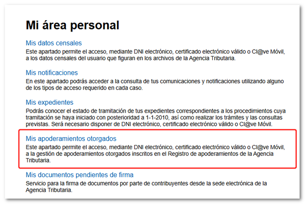 Mis apoderamientos otorgados