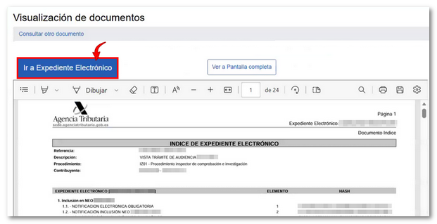 Ir al expediente electrónico