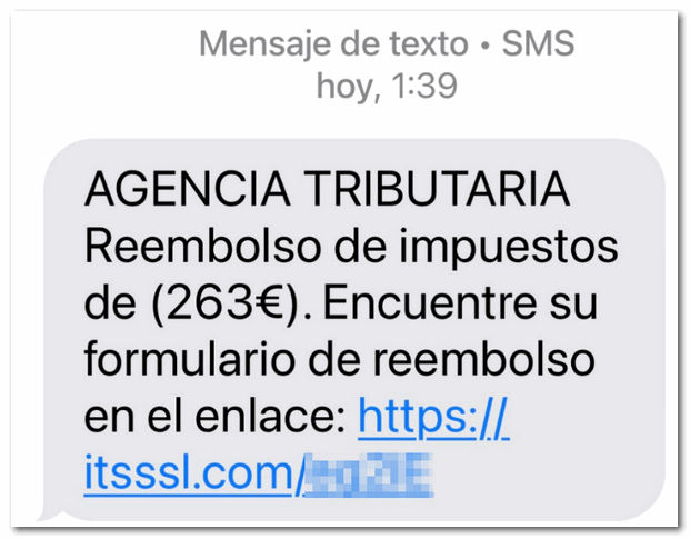 Imagen de SMS falso