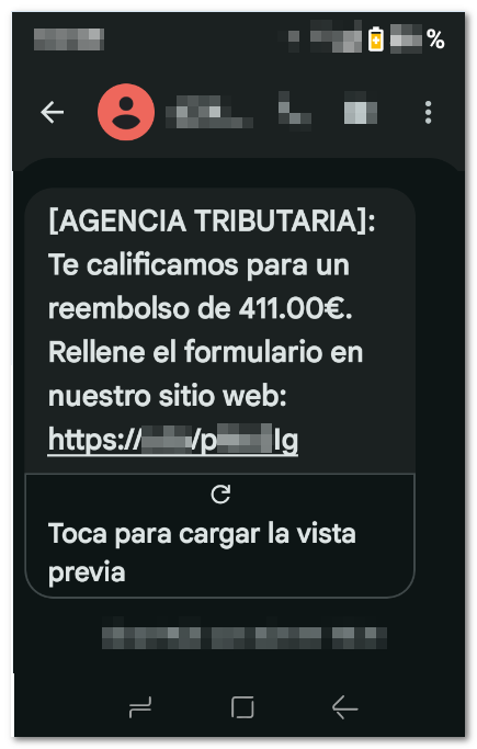 SMS phishing fraude