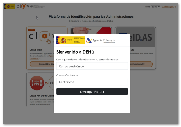 Phishing notificación de factura electrónica