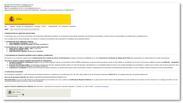 Fraudulent email