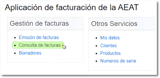 Consultation of invoices