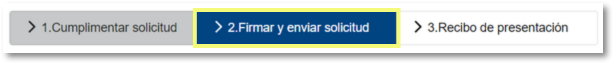 Firmar y enviar solicitud.