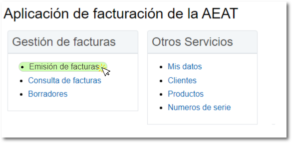 Emisión de facturas