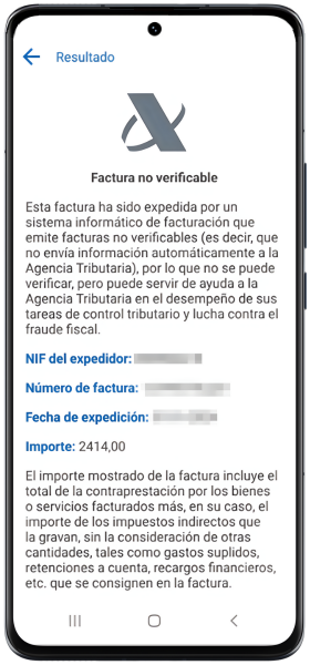 Unverifiable invoice
