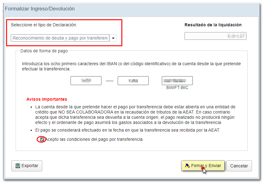 Pagamento por transferencia.