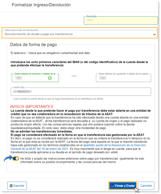 Payment transfer and sign