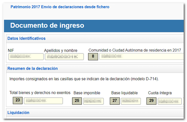 Resumo da declaración