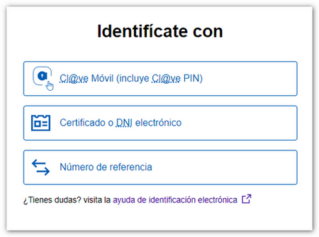 Selector Cl@ve, certificado e referencia