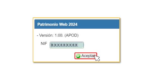 NIF declaration and accept