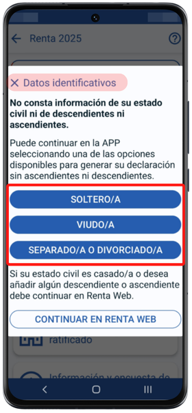 Identifying information without known marital status