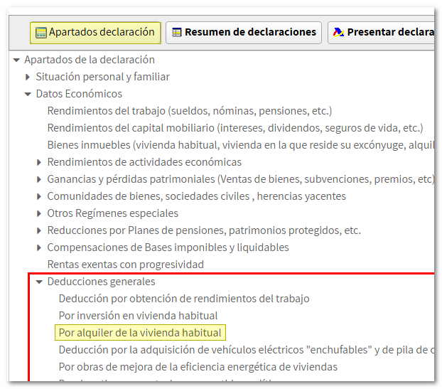 Deducci&oacute;n por alquiler de vivienda