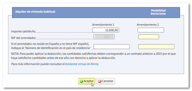 Importe y NIF 