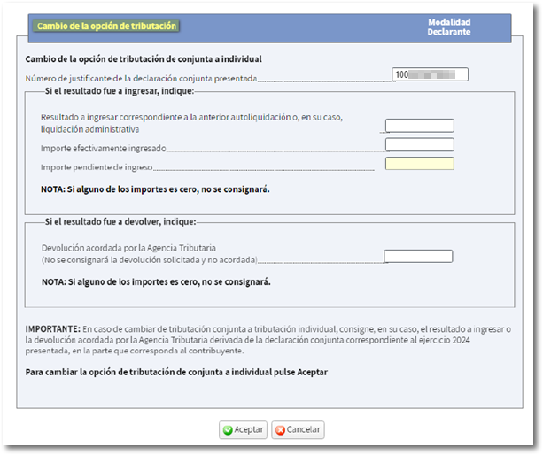 De conjunta a individual