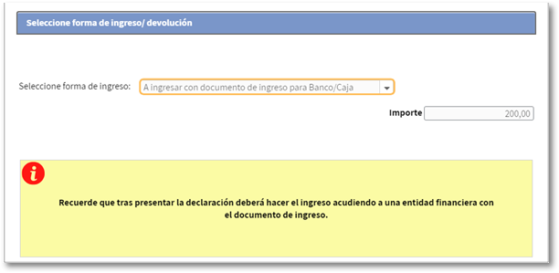 Ingreso con documento para Banco o Caja