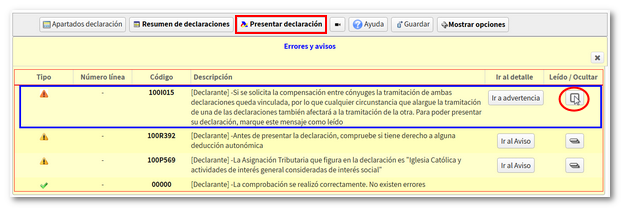 Presentar declaraci&oacute;n