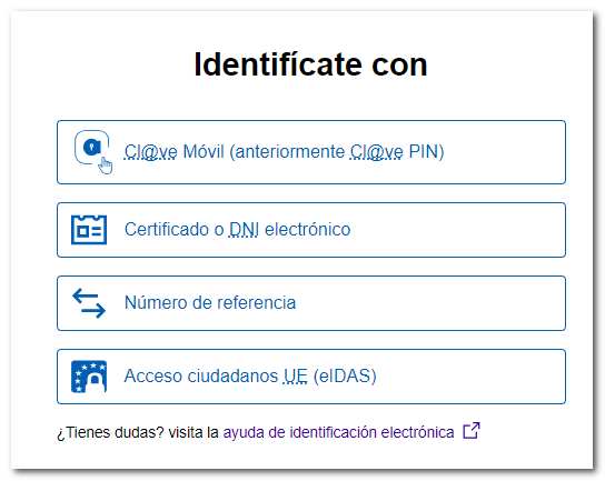 Identificación acceso Renda WEB