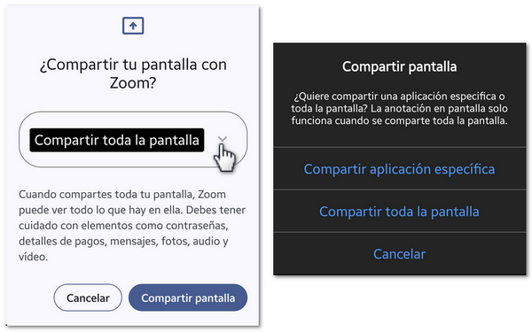 Compartir pantalla
