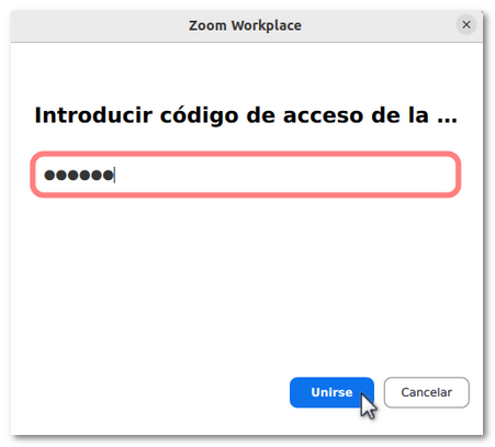 código de acceso