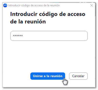 C&oacute;digo de acceso