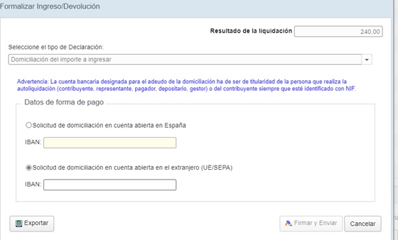 screenshot formalize deposit/return