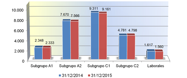 Gráfico nº 7. Distribución por subgrupos 2014-2015
