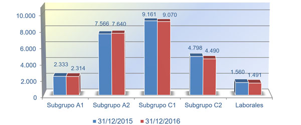 Gráfico nº 7. Distribución por subgrupos 2015-2016