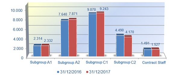 Chart 7. Distribution by subgroups 2016-2017