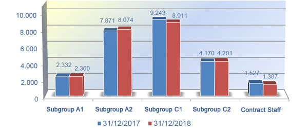 Chart 7. Distribution by subgroups 2017 - 2018