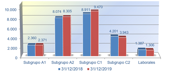 Gráfico nº 7. Distribución por subgrupos 2017 - 2018