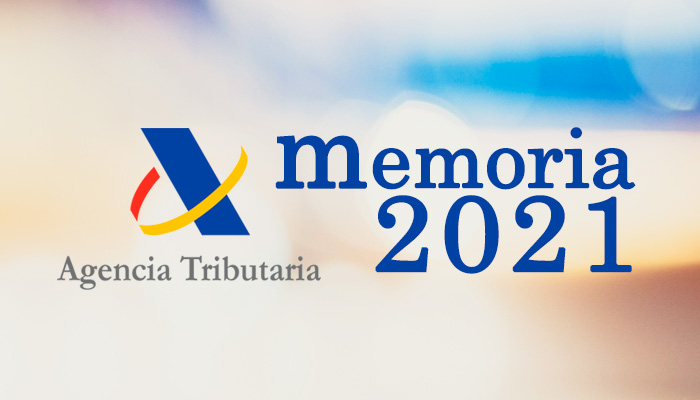 Portada de la Memoria de 2021 de la Agencia Tributaria 