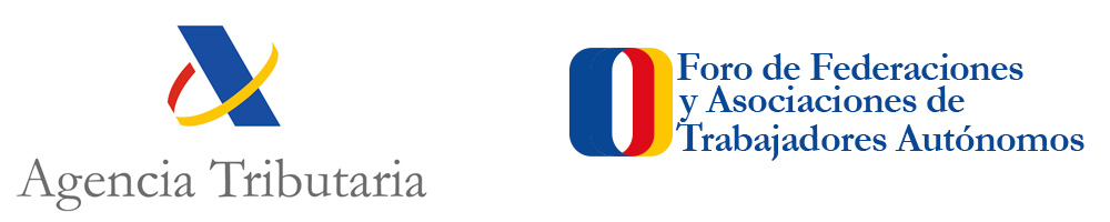 Logotips de l'Agència Estatal d'Administració Tributària i del Fòrum de Federacions i Associacions de Treballadors Autònoms