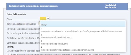 Desplegable per a seleccionar clau de l'immoble