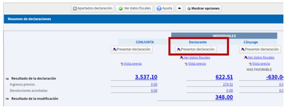 Presentar declaració